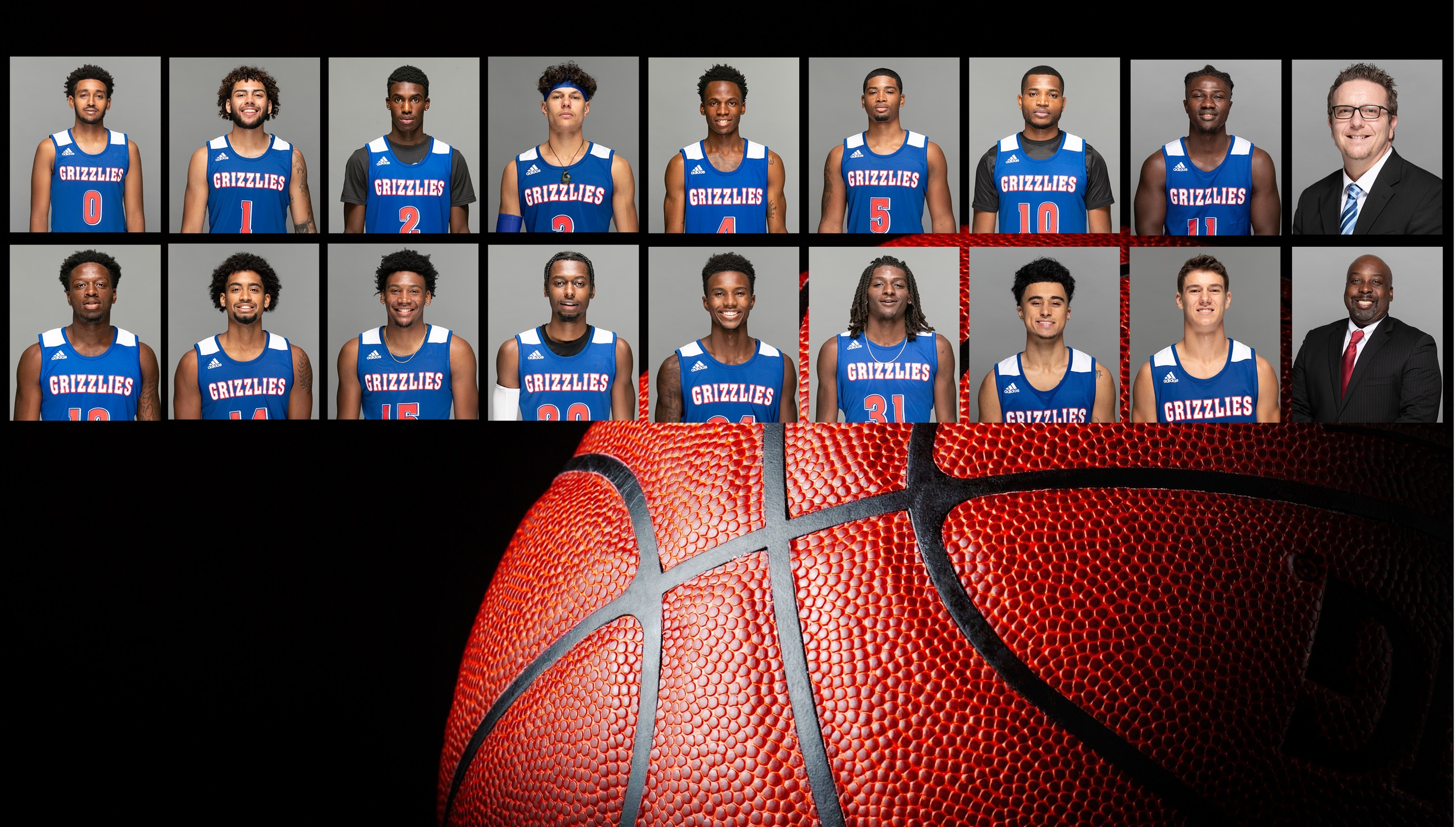 Graphic of full 2020 Grizzly Basketball Team