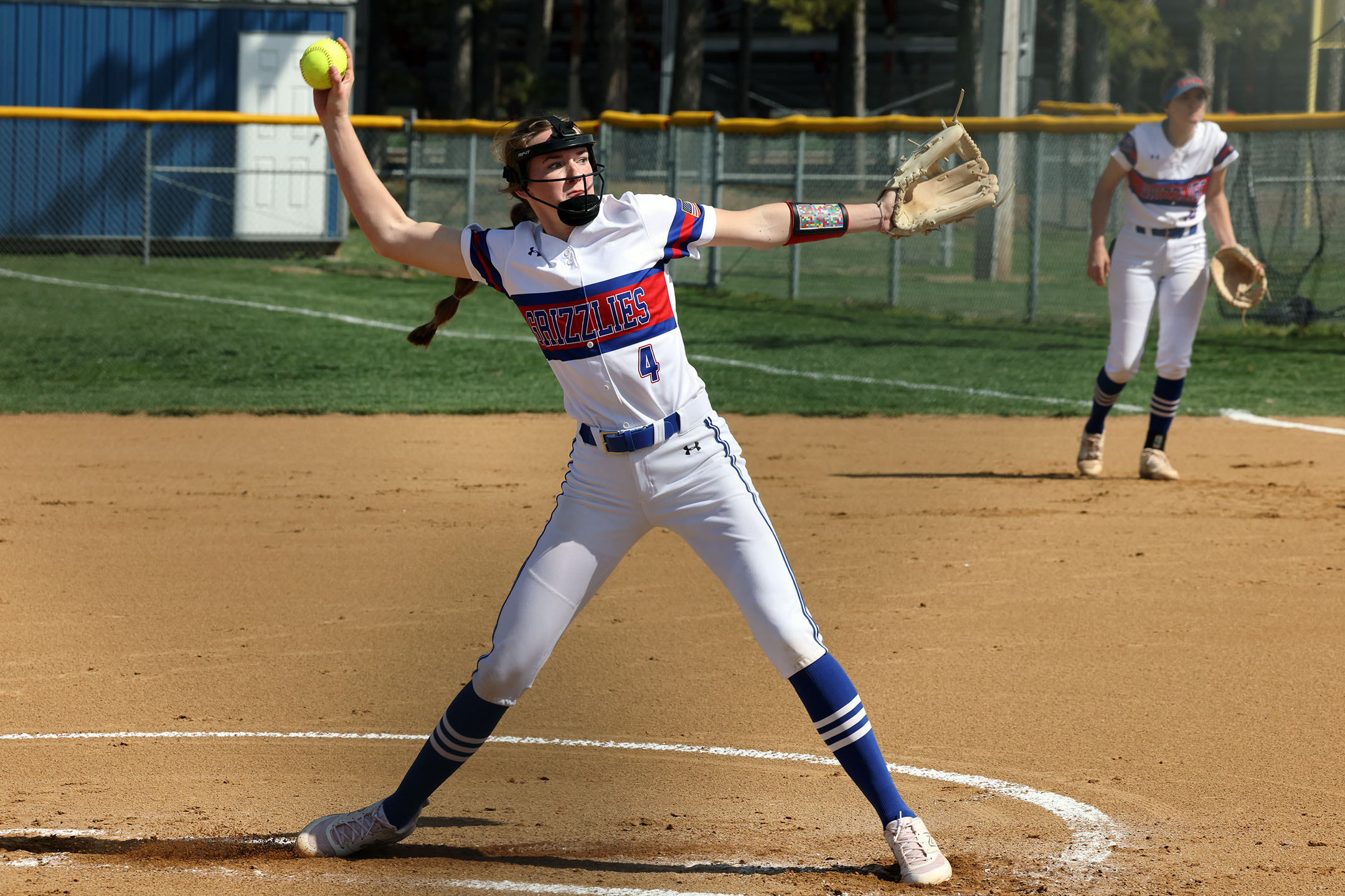 Freshman pitcher Jordyn Foley winds up for a pitch at a recent home game. (MSU-WP Photo)