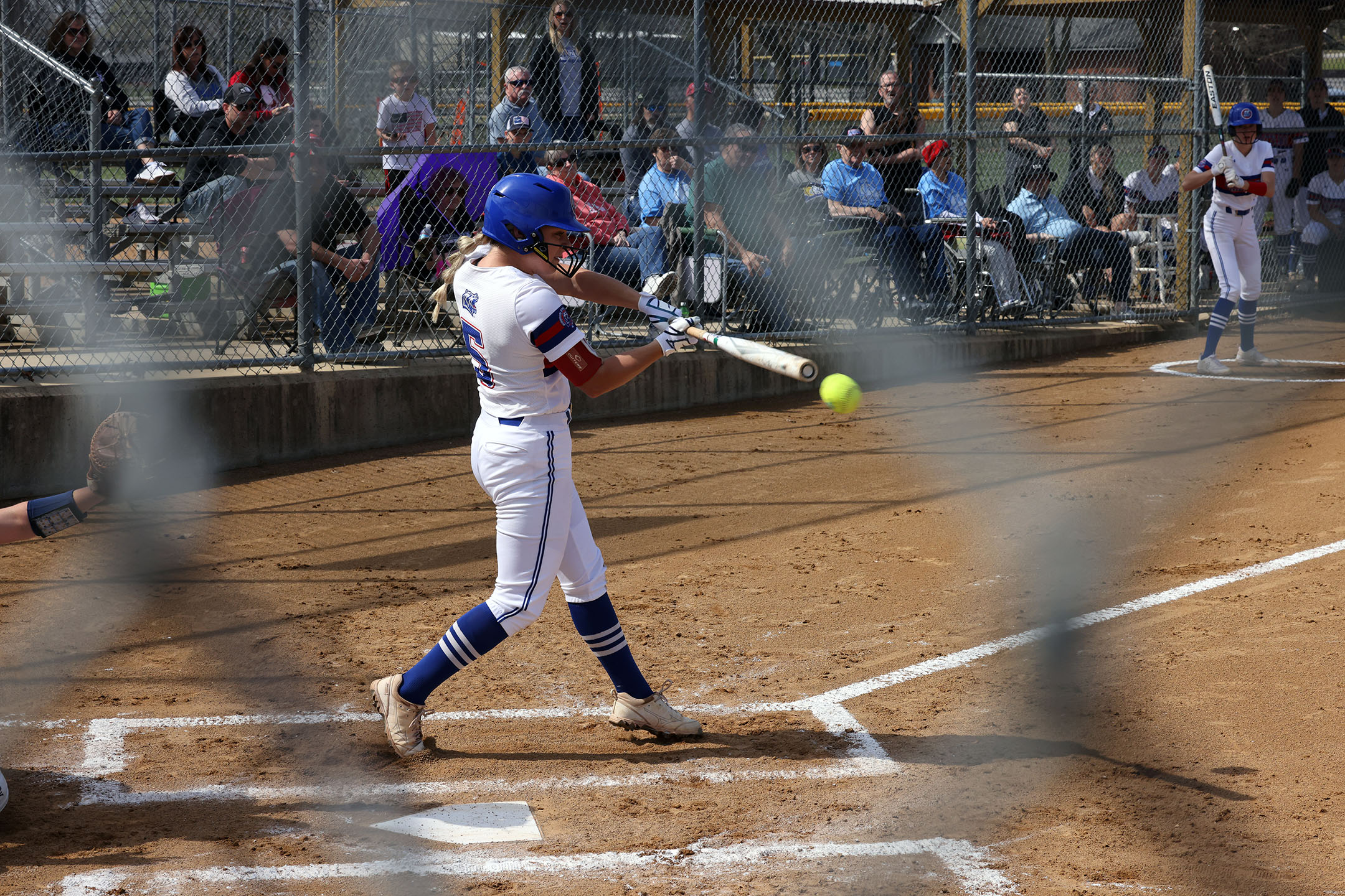 Freshman Zoey Williams swings at a ball during a recent home game. (MSU-WP Photo)
